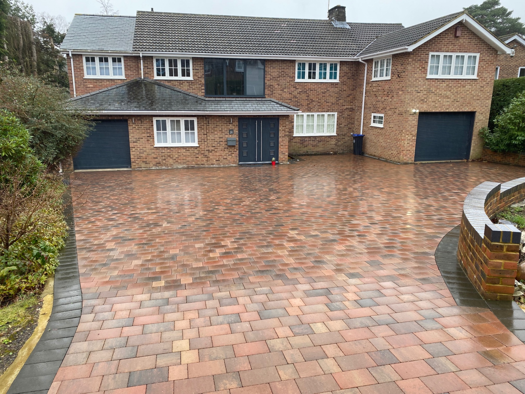 Block paved driveway installed by Farnham Driveways & Patios at a Surrey home
